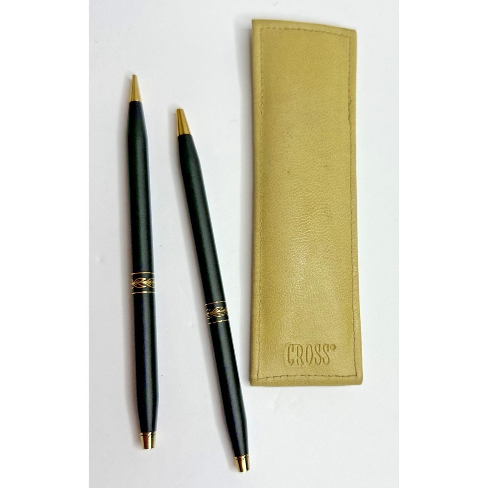 Cross‎ Pen Pencil set Ladies Matte Black Ink Case Ballpoint Mechanical Pouch USA